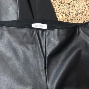 Calvin Klein pull faux leather pants